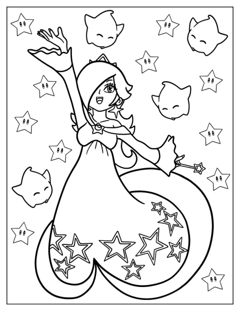 Estela posa junto a Destello con estrellas al fondo.