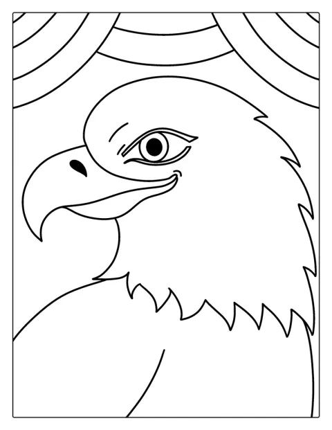 Ein Weißkopfseeadler ist als verspielte Doodle-Zeichnung gestaltet.