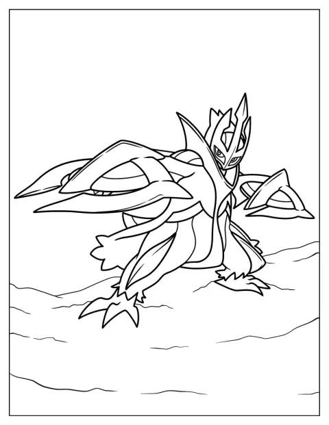 Empoleon surge em destaque, de pé.