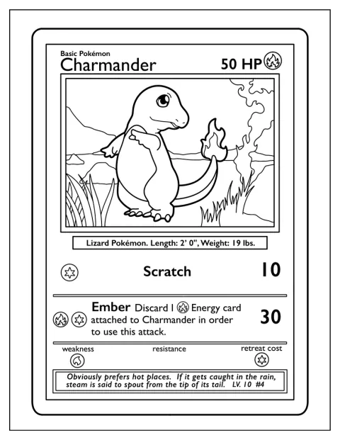 Op een Pokémonkaart staat Charmander afgebeeld.