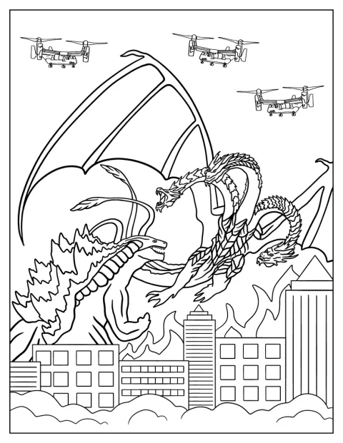 Godzilla összecsap King Ghidorah-val.