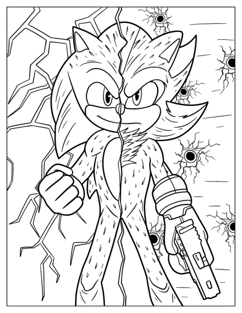 En figur är delad mellan Sonic och Shadow.
