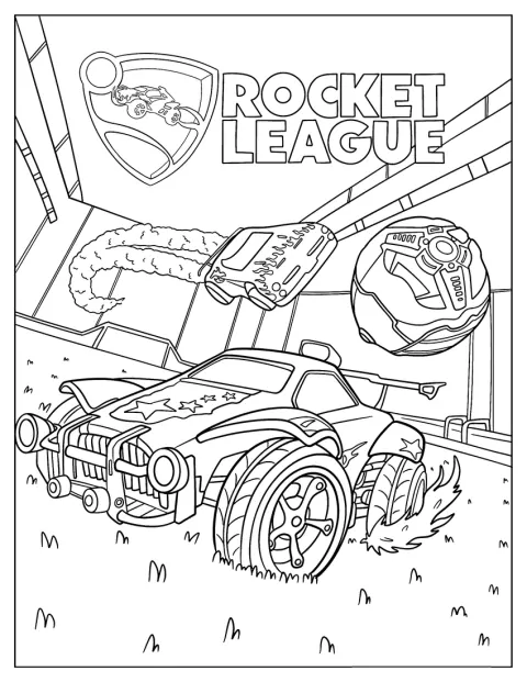 Un póster reúne elementos de Rocket League en una composición llamativa.