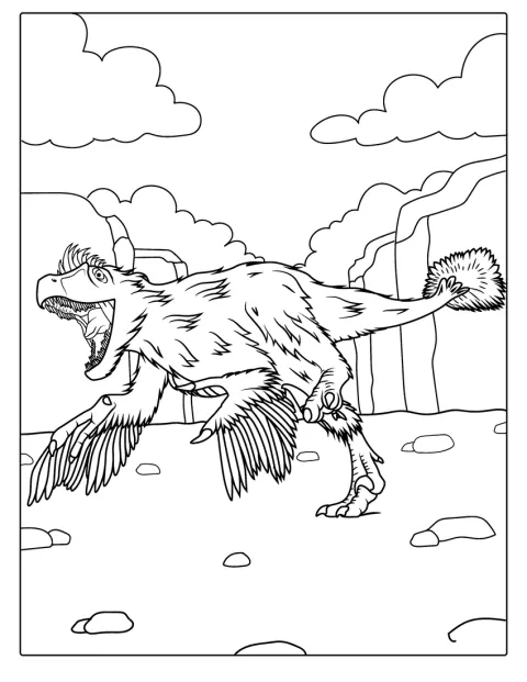 Welociraptor ma ciało pokryte piórami.