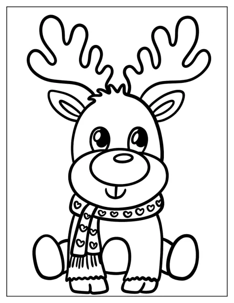 Rudolph indossa una sciarpa decorata con un cuore.