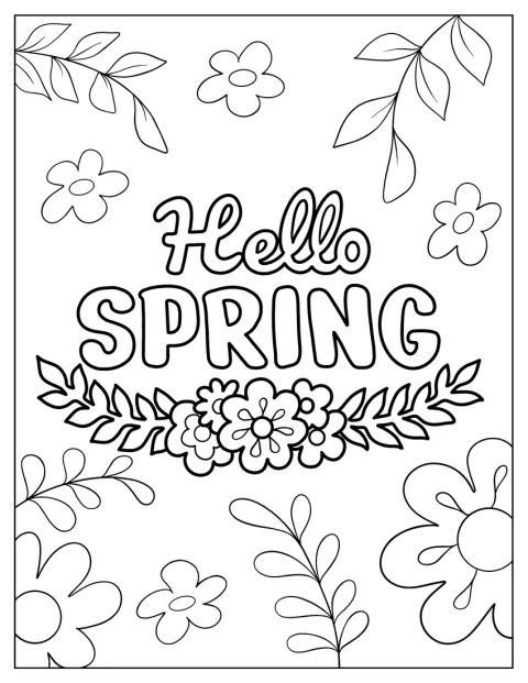 Texten ”Glad vår” är skriven med sirlig stil och omges av en blomsterkrans.