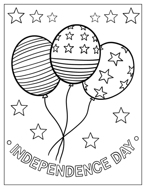 Varios globos decorados celebran el Día de la Independencia.