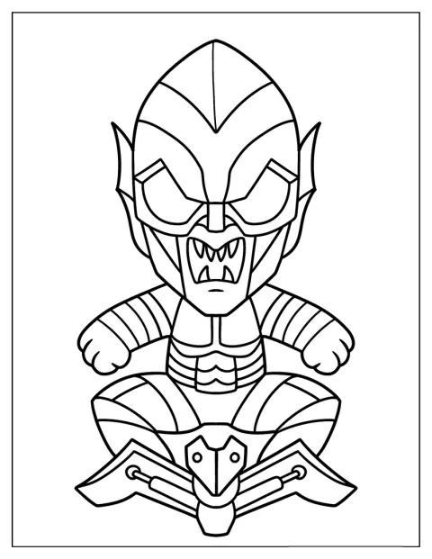 Kawaii Green Goblin Coloring Page For Preschoolers