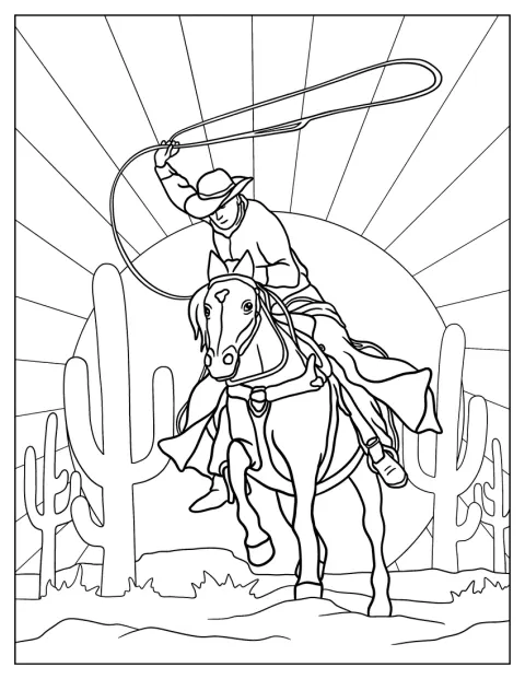Un vaquero sujeta un lazo mientras posa.