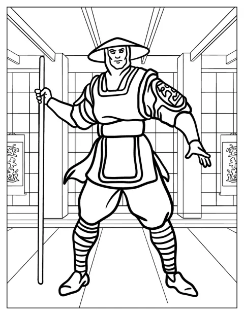 Raiden adopte une posture défensive, prêt à affronter son adversaire.