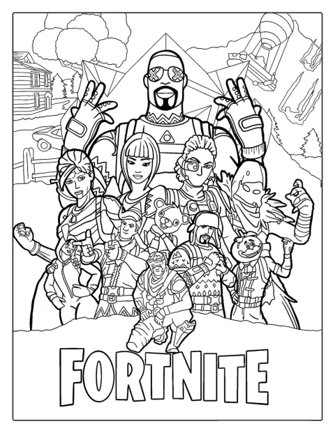 Une illustration façon affiche présente le logo Fortnite au premier plan.