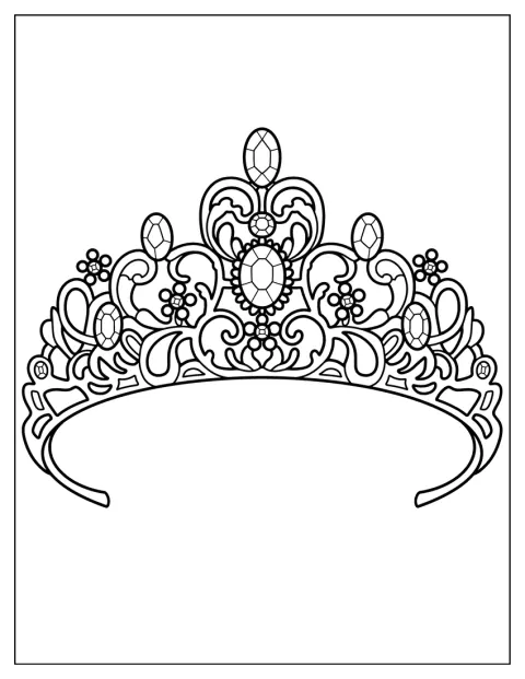 En detaljrik krona är smyckad med ädelstenar.