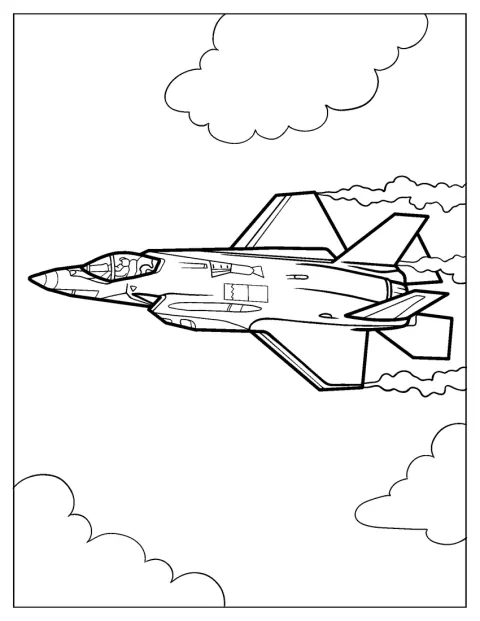 Eine Lockheed Martin F-35 zieht eine Rauchspur hinter sich her.