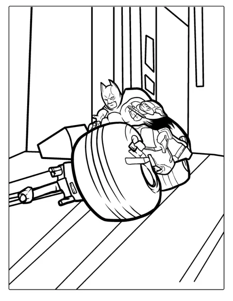 Batpod Motorcycle From Dark Knight Coloring Sheet