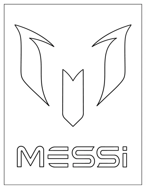 Das Bild zeigt ein Logo mit Lionel Messis Namen.
