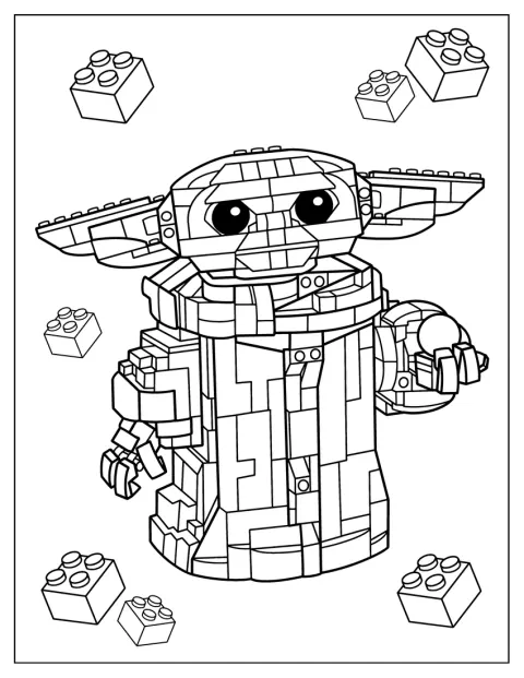 Baby Yoda surge num desenho com muitos detalhes.