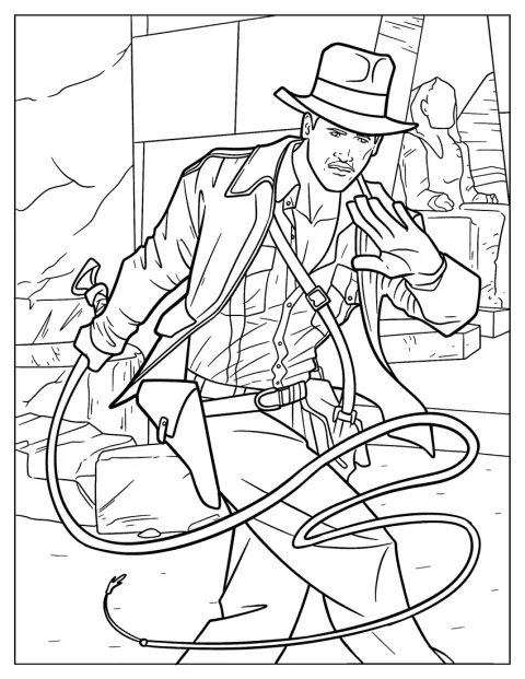 Indiana Jones tutkii temppelin sisätiloja.