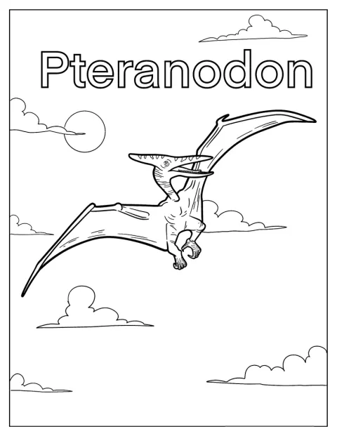 Pteranodon liitää korkealla taivaalla.