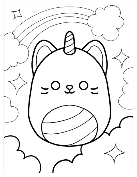 Ciena kombiniert eine Katze mit einem Einhorn und trägt ein Horn.