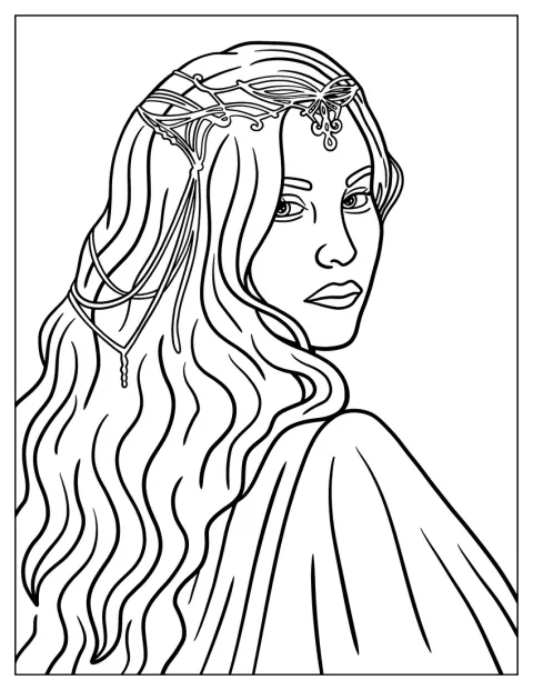 Lord Of The Rings Coloring Page Of Anwen