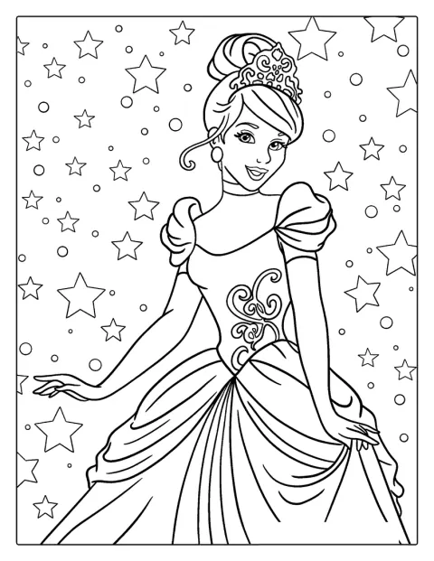 Cendrillon apparaît dans une scène de conte.
