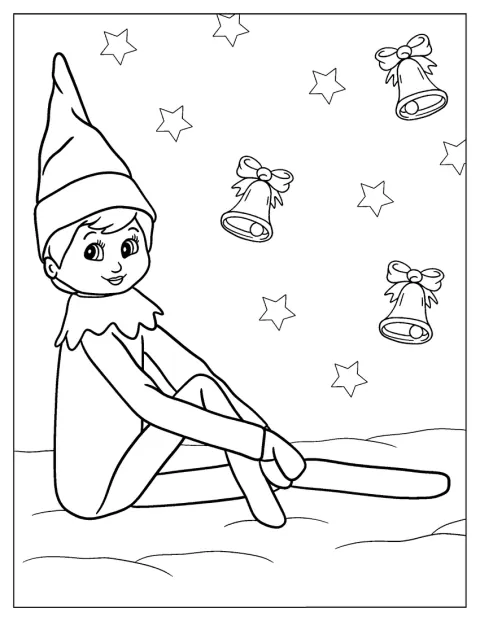Vários sinos rodeiam o Elf on the Shelf.