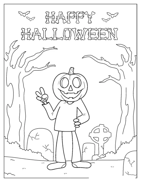 Een vrolijke Halloween-afbeelding met feestelijke details.