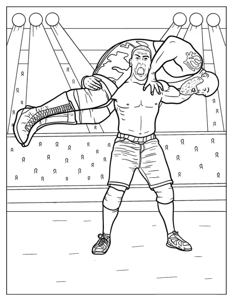John Cena lleva a Paul Wight sobre los hombros.