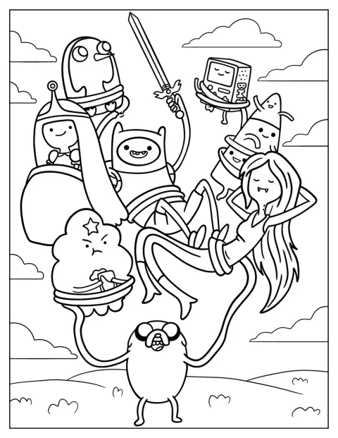 Une affiche réunit les personnages d’Adventure Time.
