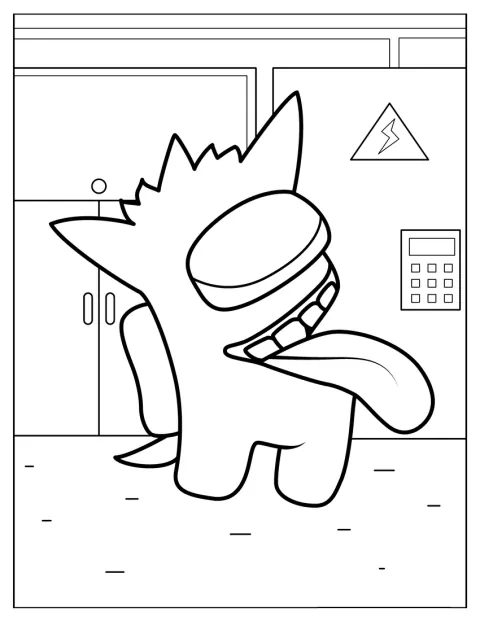 ゲンガーの姿をしたクルーが、Among Usのキャラクターとして描かれています。