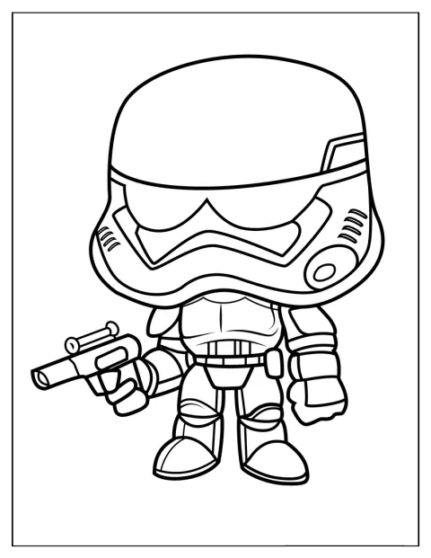 かわいらしくデフォルメされたストームトルーパーが描かれています。