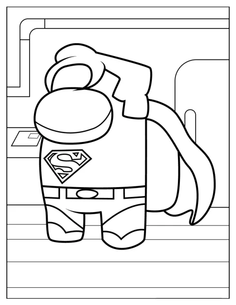 Un personaj Among Us poartă costumul lui Superman.