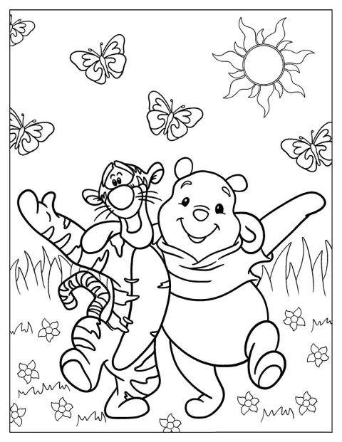 Tigger staat samen met Winnie de Poeh afgebeeld.
