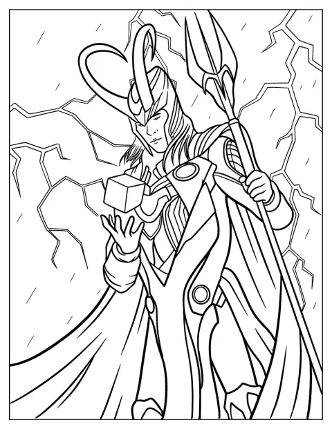 Loki holder Tesseract foran seg.