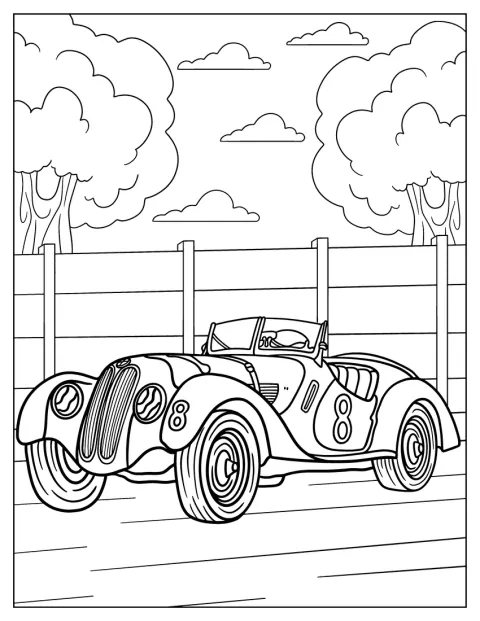 Klasické BMW 328 stojí na místě.