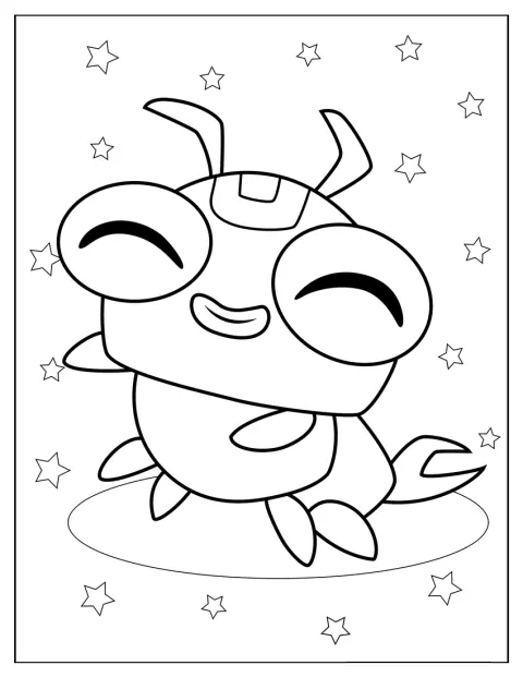 Silkie avbildas i kawaii-stil.