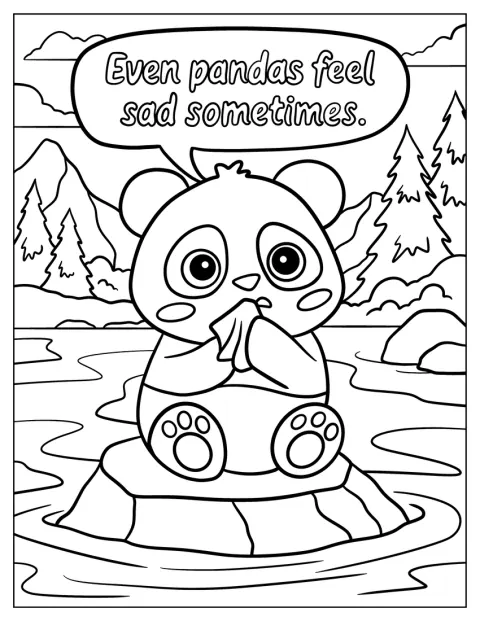 Ein niedlicher Panda zeigt, dass auch Pandas manchmal traurig sind.