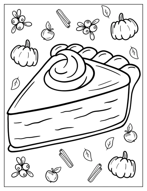 Een gedetailleerde punt pompoentaart staat afgebeeld.