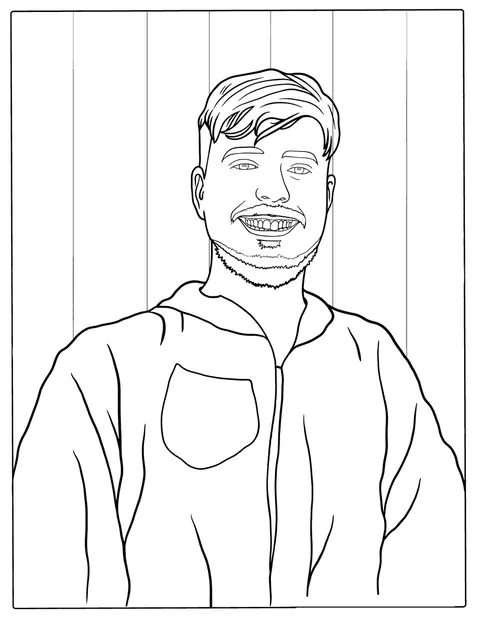 Easy Coloring Page Of Jimmy Donaldson