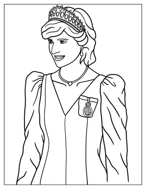 Prinzessin Diana ist in einem realistischen Porträt dargestellt.