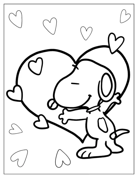Snoopy stringe a sé un grande cuore.