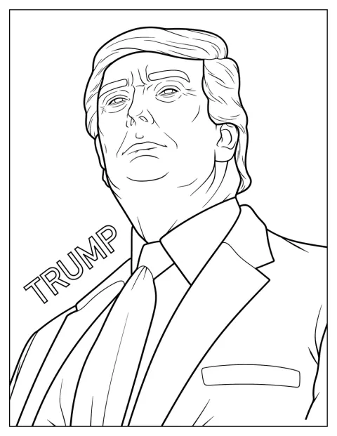 Donald Trump guarda serio davanti a sé in un ritratto.