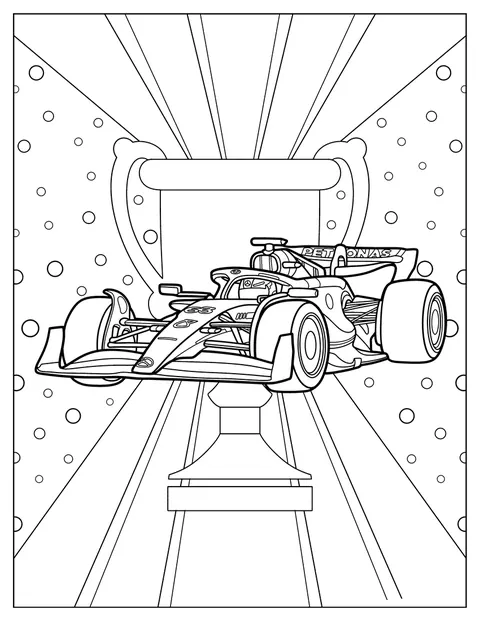 En Mercedes W14-racerbil holder på banen.