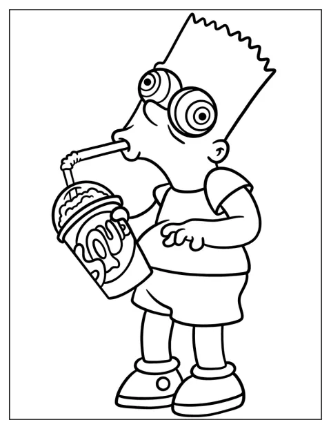 Bart bea un Squishee și se strâmbă cu ochii dați peste cap.