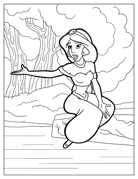Princess Jasmine Singing To Color