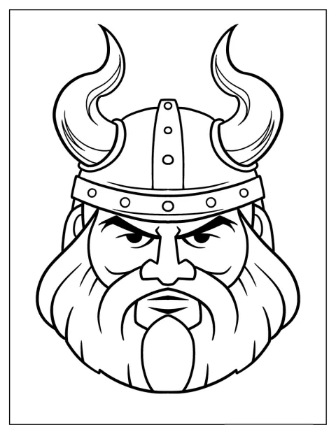 Et enkelt portræt viser en viking.