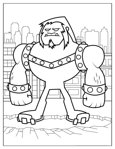 Mammouth apparaît seul dans un dessin aux contours simples.
