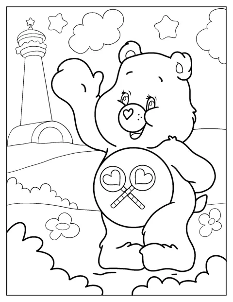 Share Bear vinkar med tassen.