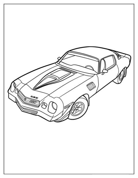 En Chevrolet Camaro från 1979 visas som en tydlig kontur.