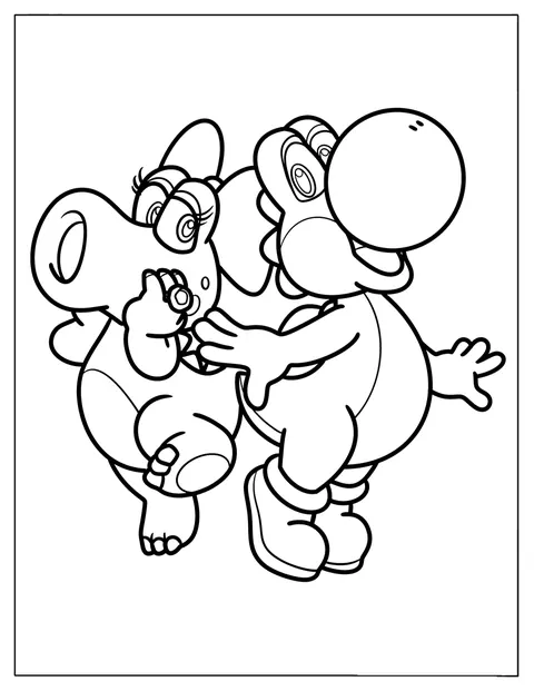 Birdo és Yoshi egymás mellett állnak.